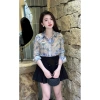 MINAN BOUTIQUE Sơ Mi Đính Đá Hoa Be, Hoa Ly Xanh, Hoa Nâu - Công Sở Nữ 169k 4