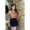 MINAN BOUTIQUE Sơ Mi Đính Đá Hoa Be, Hoa Ly Xanh, Hoa Nâu - Công Sở Nữ 169k 7