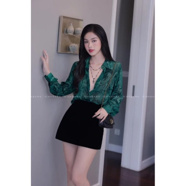 MINAN BOUTIQUE Sơ Mi Tơ Nhăn Đính Đá Xanh Ngọc Bích - Áo Công Sở Nữ Cao Cấp 183k 5 MINAN BOUTIQUE Sơ Mi Tơ Nhăn Đính Đá Xanh Ngọc Bích - Áo Công Sở Nữ Cao Cấp 183k 5