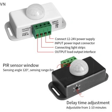 Mingxuan2 Cảm Biến PIR 12V/24V Có Thể Điều Chỉnh - Mô-đun Đèn Dò Hồng Ngoại 6