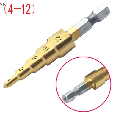 Mingxuan2 Máy khoan hình nón HSS Bộ mũi nhọn Titan cắt lỗ 4‑12‑20‑32mm 42.570₫ 5