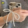 Mingxuan2 Ngọc Trai Đính Hạt – Móc Chìa Khóa Bạc, Dây Xích Độc Cho Điện Thoại 5