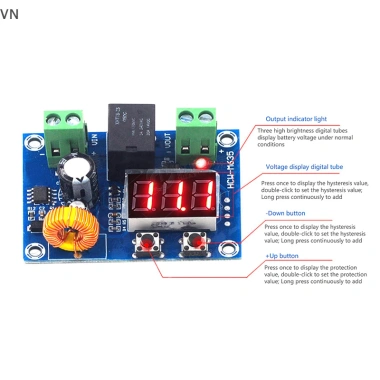 Mingxuan2 XH-M609 Mô-đun sạc DC 12V‑36V Bảo vệ quá tải, Bảng điện áp chính xác, Giá 67.870₫ 6 Mingxuan2 XH-M609 Mô-đun sạc DC 12V‑36V Bảo vệ quá tải, Bảng điện áp chính xác, Giá 67.870₫ 6