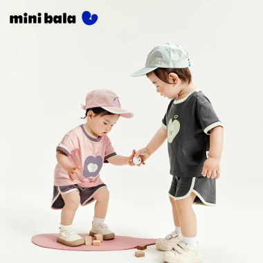 Mini Bala Tay Ngắn Cotton Bé Trai và Bé Gái Thể Thao Mùa Hè Giá 410.400 VND