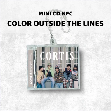 Mini CD COLOR OUTSIDE LINES Cortis – Móc khoá NFC quét link nhạc, 22.000 VND