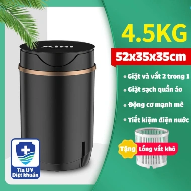 Mini Máy giặt DEKE XP-10 xoáy mạnh, đảo chiều, 4kg, sinh viên, em bé - Giá ưu đãi 796k