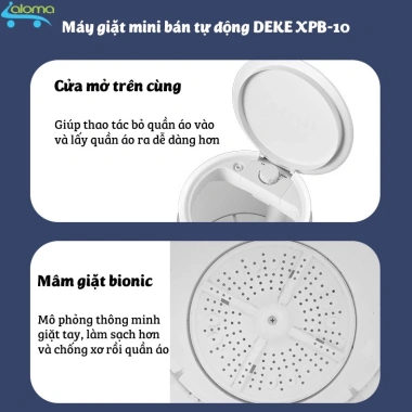Mini Máy giặt DEKE XP-10 xoáy mạnh, đảo chiều, 4kg, sinh viên, em bé - Giá ưu đãi 796k 5 Mini Máy giặt DEKE XP-10 xoáy mạnh, đảo chiều, 4kg, sinh viên, em bé - Giá ưu đãi 796k 5