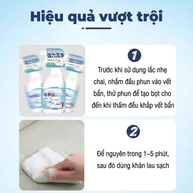 Mini Tác Nhân Làm Sạch Ghế Sofa 500ml - Dung Dịch Vệ Sinh Ghế Da Ô Tô, Nỉ, Vải, Foam Cleaner 6