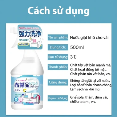 Mini Tác Nhân Làm Sạch Ghế Sofa 500ml - Dung Dịch Vệ Sinh Ghế Da Ô Tô, Nỉ, Vải, Foam Cleaner 9