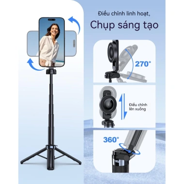 Mini Tripod Selfie 3 in 1 M56 - Gậy tự sướng điều khiển từ xa, ổn định di động, du lịch 210.000 VND