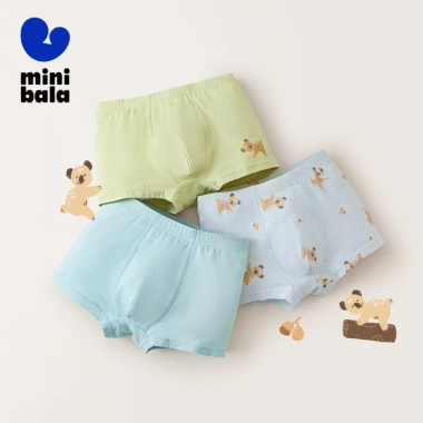 Minibala 3 Gói Mùa Hè Bé Trai Quần Lót Hút Mồ Hôi Thoáng Khí Không Lắc Tay Ngắn 192k