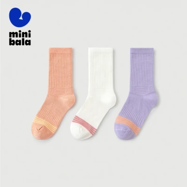 Minibala 3 Gói Tất Thoáng Khí Bé Trẻ, Hỗ Trợ Mắt Cá Chân, Hút Mồ Hôi Thể Thao