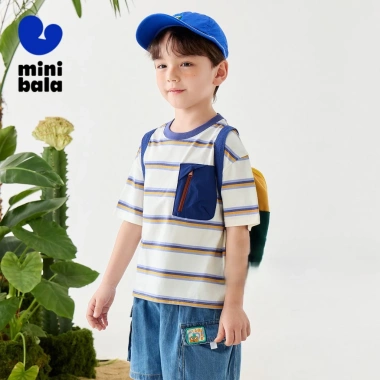 Minibala Áo Thun Tay Ngắn Khô Nhanh Bé Trai & Gái - Ngoài Trời Không Biến Dạng