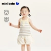 Minibala áo vest bé gái mùa hè co giãn, thời trang khối màu, da thân thiện – 288k