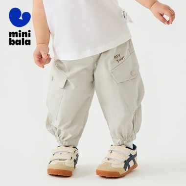 Minibala bé trai mùa xuân hè nhẹ mềm mại thoáng khí, eo điều chỉnh, phù hợp làm việc ngoài trời