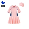 Minibala Đồ bơi một mảnh bé gái - Mũ bơi chống nắng co giãn mùa hè