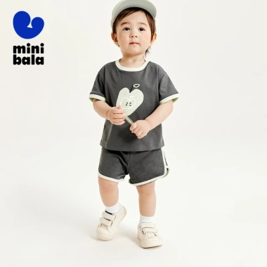 Minibala Tay Ngắn Cotton Mùa Hè 2.024 Cho Bé Trai và Bé Gái Đồ Mới Thoải Mãn 3