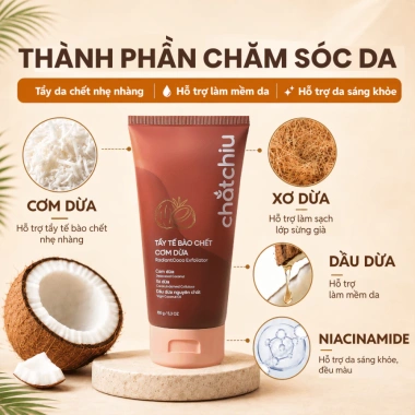 MiniSize Tẩy tế bào chết mặt Chắt Chiu cơm dừa 50ml Dưỡng ẩm, Sáng da, Giá giảm 59.000đ 5
