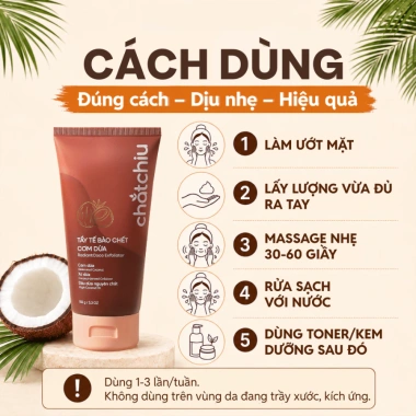 MiniSize Tẩy tế bào chết mặt Chắt Chiu cơm dừa 50ml Dưỡng ẩm, Sáng da, Giá giảm 59.000đ 6