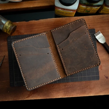 Mino Crafts Ví nam minimal handmade da bò - Ví mini nhẹ, giá ưu đãi 350.000₫ 8