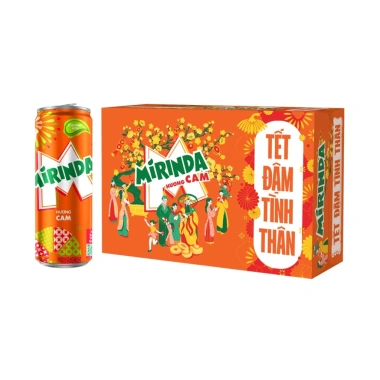 Mirinda Nước ngọt có ga Vị soda kem 320ml - Thùng 24 lon PET, Bao bì Tết 2.025, Giá ưu đãi 255.555đ