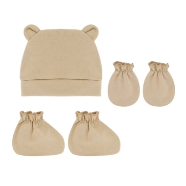 MIS 3 Bộ Bé Chống Trầy Xước Găng Tay Cotton Mũ Bao Chân Màu Trơn Giá 71.610 VND 3