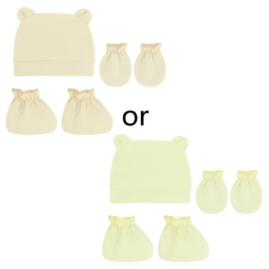 MIS 3 Bộ Bé Chống Trầy Xước Găng Tay Cotton Mũ Bao Chân Màu Trơn Giá 71.610 VND 5