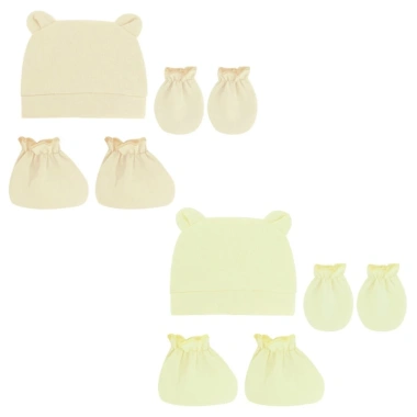 MIS 3 Bộ Bé Chống Trầy Xước Găng Tay Cotton Mũ Bao Chân Màu Trơn Giá 71.610 VND 6