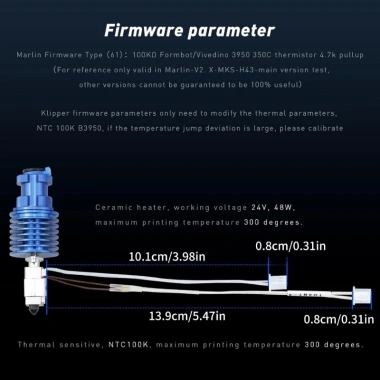 MIS 3D Hotend Nâng Cấp Nhiệt Nhanh 24V 48W Lõi Sưởi Gốm Heatbreak Ưu Đãi 428.560₫ 2