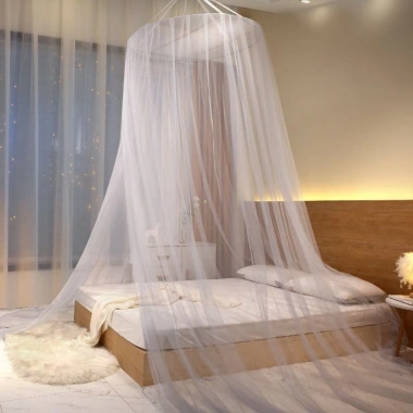 MISHILEI Mùng tròn chống muỗi trần nhà, cửa đơn không giá đỡ, chống bụi, chống ánh sáng