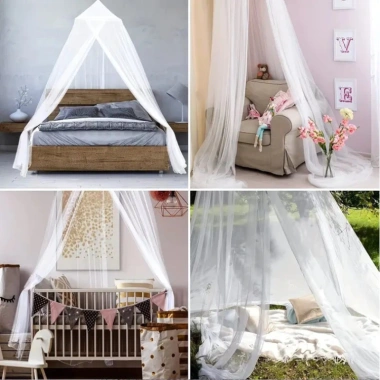 MISHILEI Mùng tròn chống muỗi trần nhà, cửa đơn không giá đỡ, chống bụi, chống ánh sáng