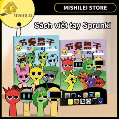 MISHILEI Sách viết tay Sprunki - Bộ giấy nến vẽ, Phác thảo trẻ Mẫu giáo 32.550 VND