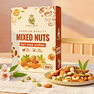 Mix hạt dinh dưỡng 500g Macca Điều Hạnh nhân Óc chó Bí xanh - Chỉ 139k PitiFood