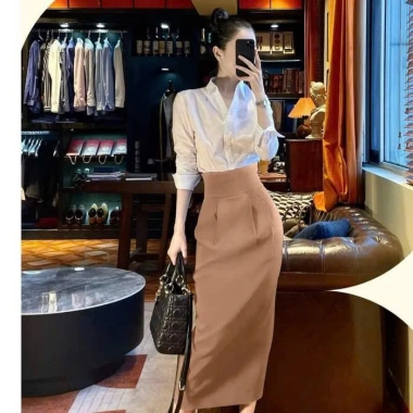 MK Chân Váy Bút Chì Cạp To 8cm Dài 85cm 2 Lớp Xẻ Sau Co Giãn Ít - Giá Giảm 183k