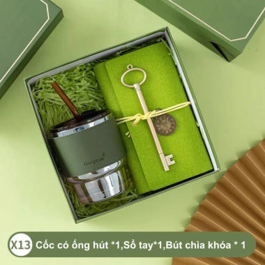 MLADEN Bộ quà tặng sang trọng Bliss & Bless Ly da 400ml, sổ tay, bút chìa khóa, giá ưu đãi 215.600 VND