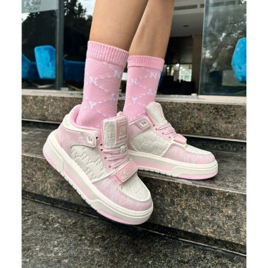 MLB Chunky Liner Mid Classic Monogram New York Yankees Pink - Chính hãng, giá 1.650.000₫
