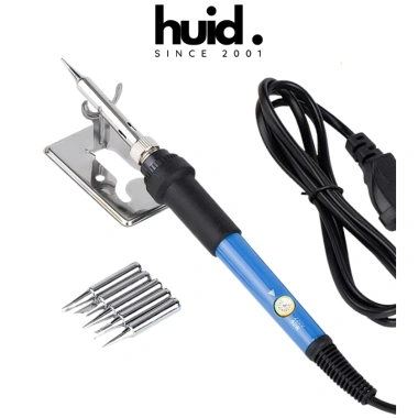 Mỏ hàn 220V 60W điều chỉnh nhiệt độ, tặng 5 mũi hàn và giá đỡ, giảm giá 21%