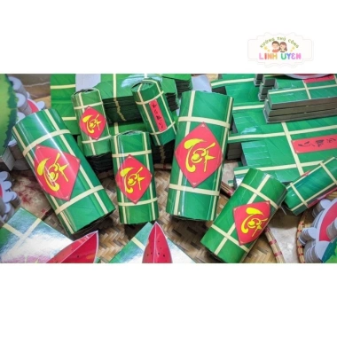 Mô hình bánh chưng, bánh tét, dưa hấu hộp giấy gấp - Trang trí Tết chỉ 15.000đ 8