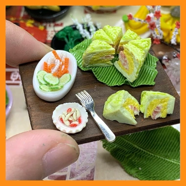 Mô hình bánh chưng bánh tét mini đất sét - Đồ búp bê, tiểu cảnh, giá 40.000 dong 3