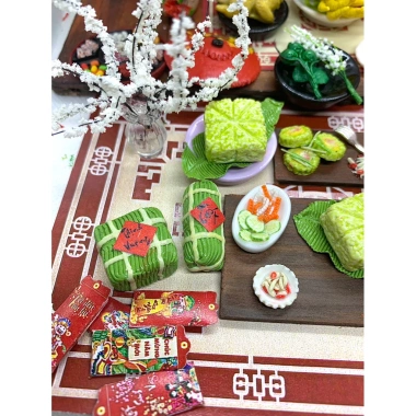 Mô hình bánh chưng bánh tét mini đất sét - Đồ búp bê, tiểu cảnh, giá 40.000 dong 8