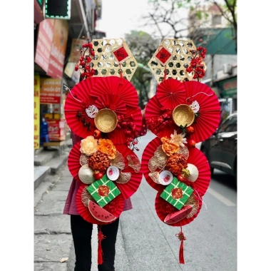 Mô hình bánh chưng giả bánh tét dưa hấu SỈ SET 10 món dây treo trang trí Tết 100.000đ