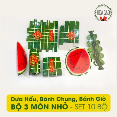 Mô hình bánh chưng giả bánh tét dưa hấu SỈ SET 10 món dây treo trang trí Tết 100.000đ