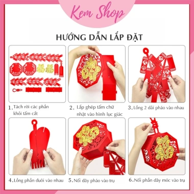 Mô hình dây pháo đỏ chữ Phúc - Trang trí đám cưới, lễ tết, lễ hội, trung thu, giá ưu đãi 25.900 VND - Kem Shop K360 8 Mô hình dây pháo đỏ chữ Phúc - Trang trí đám cưới, lễ tết, lễ hội, trung thu, giá ưu đãi 25.900 VND - Kem Shop K360 8