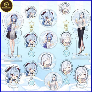 Mô hình Genshin Impact Ganyu Shenhe - Hình chìa khóa acrylic, kẹp ghim PP, đồ chơi anime, trang trí nội thất, giá 16.000₫