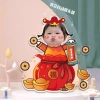 Mô hình lắc đầu gia đình ghép mặt in theo yêu cầu, chạy pin, đáng yêu 49k 3