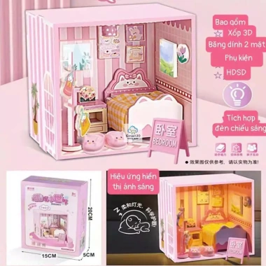 Mô Hình Lắp Ráp Nhà Búp Bê Kuromi và Cappybara Xốp Có Đèn - Quà Tặng Dễ Thương Cho Bé Gái 4 Mô Hình Lắp Ráp Nhà Búp Bê Kuromi và Cappybara Xốp Có Đèn - Quà Tặng Dễ Thương Cho Bé Gái 4