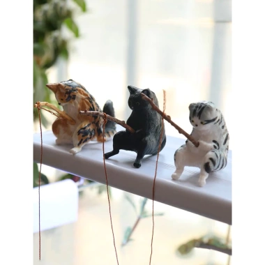 Mô hình mèo câu cá trên đảo trang trí bể cá, thùng xốp, decor bàn làm việc, giá chỉ 29.000 VNĐ