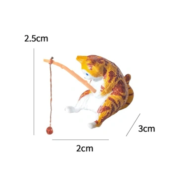 Mô hình mèo câu cá trên đảo trang trí bể cá, thùng xốp, decor bàn làm việc, giá chỉ 29.000 VNĐ