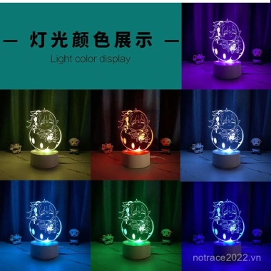 Mô hình ngoại vi Genshin Impact Ganyu, Hutao, Yoimiya Đèn ngủ đứng giảm giá