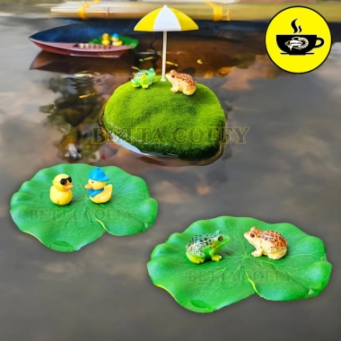 Mô hình Quan Âm Ếch Vịt Lá Sen trên đảo - Trang trí bể cá, hồ thủy sinh, thùng xốp, decor bàn làm việc, giá 49.500đ 2 Mô hình Quan Âm Ếch Vịt Lá Sen trên đảo - Trang trí bể cá, hồ thủy sinh, thùng xốp, decor bàn làm việc, giá 49.500đ 2